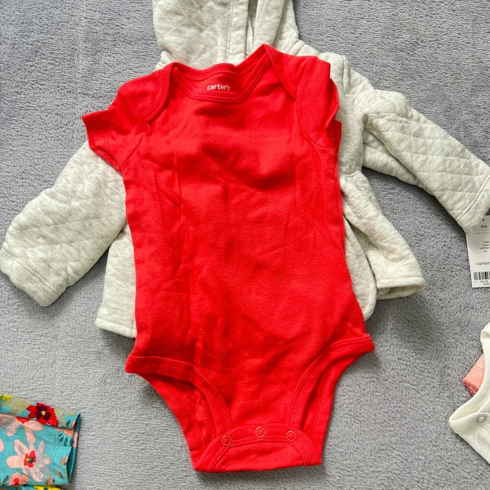 Carter's Baby Girl‎ 3M & 6M Outfit Bundle 2 Three-Piece Sets Hoodies Bodysuits